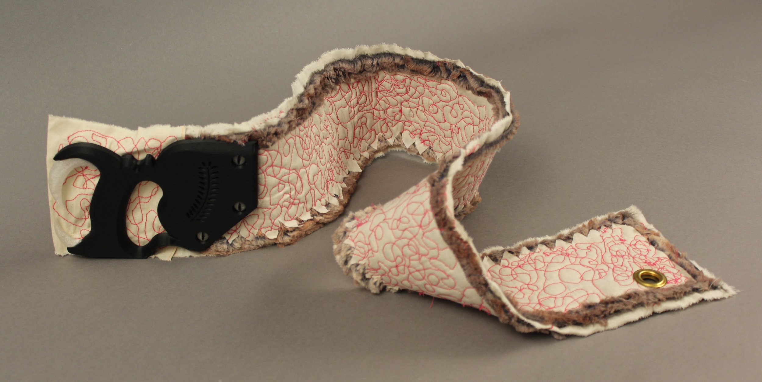   Feral   5 x 1 x 40 (Arrangement Variable)  Muslin, Thread, Faux Fur, Plastic, Acrylic  2024 