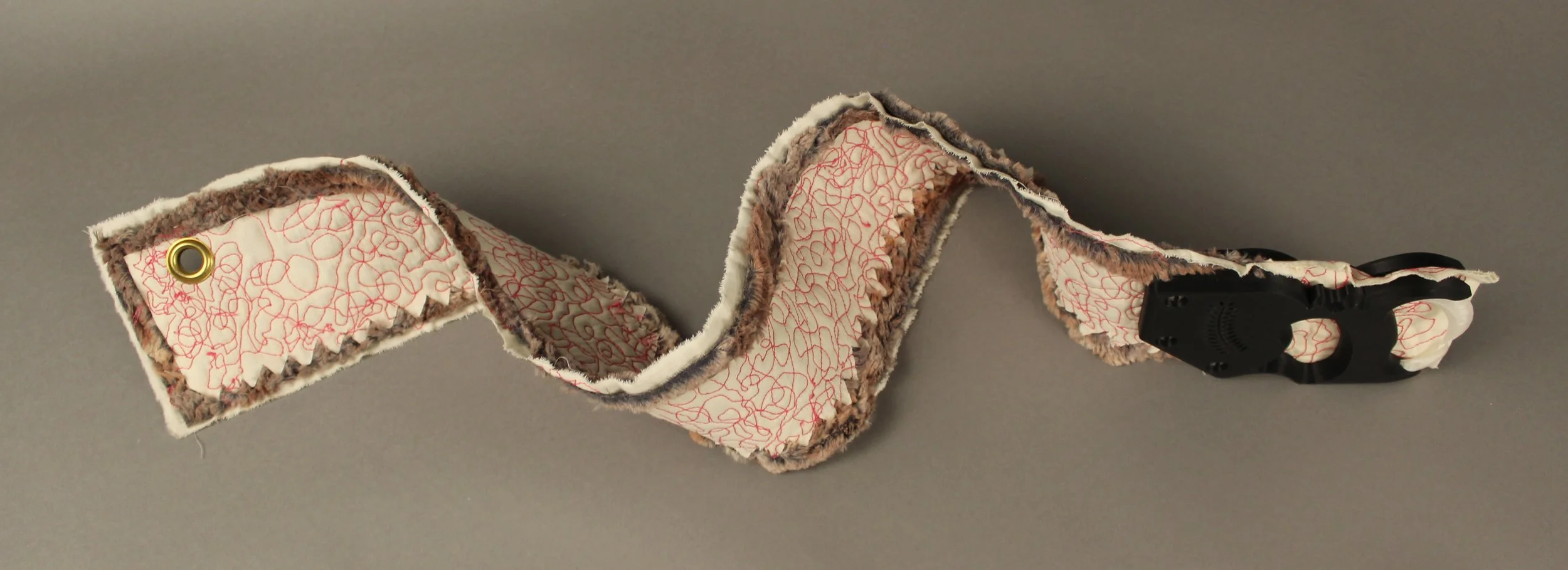   Feral   5 x 1 x 40 (Arrangement Variable)  Muslin, Thread, Faux Fur, Plastic, Acrylic  2024 