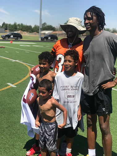 Cedric Benson Football Camp participants in Midland Texas.
