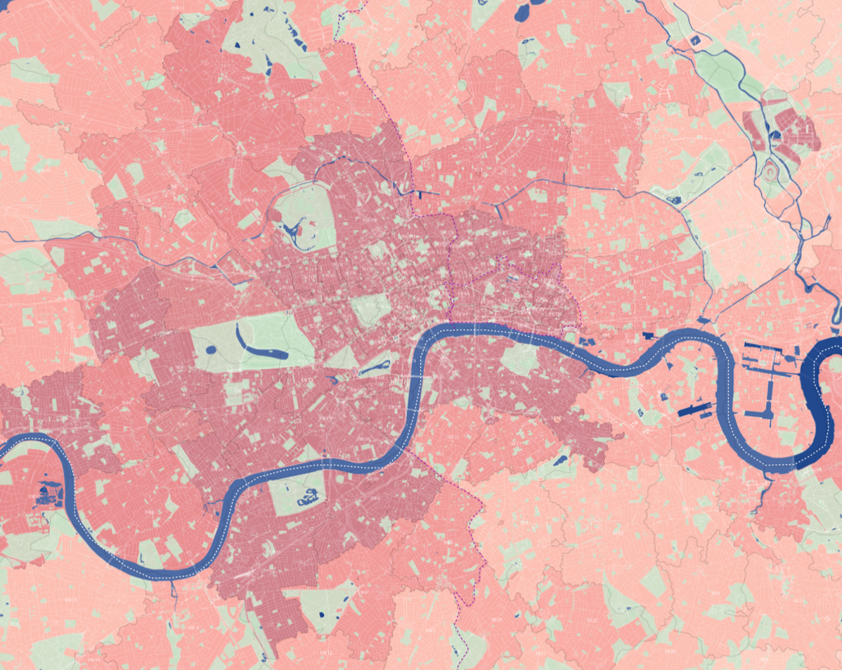 Mapping the property values of London’s postcodes.