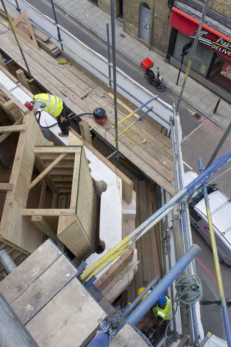 Polystyrene formwork installed onsite