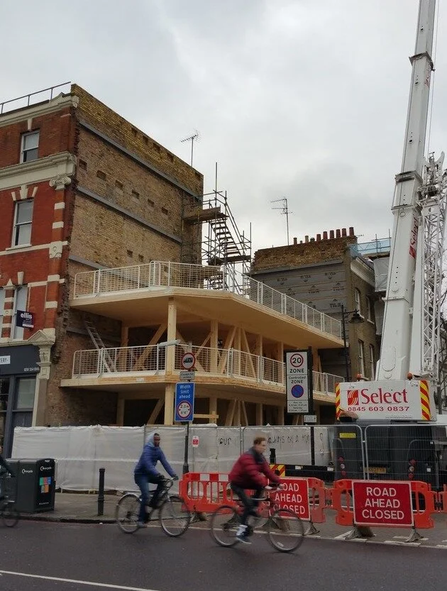 CLT floor plates installed