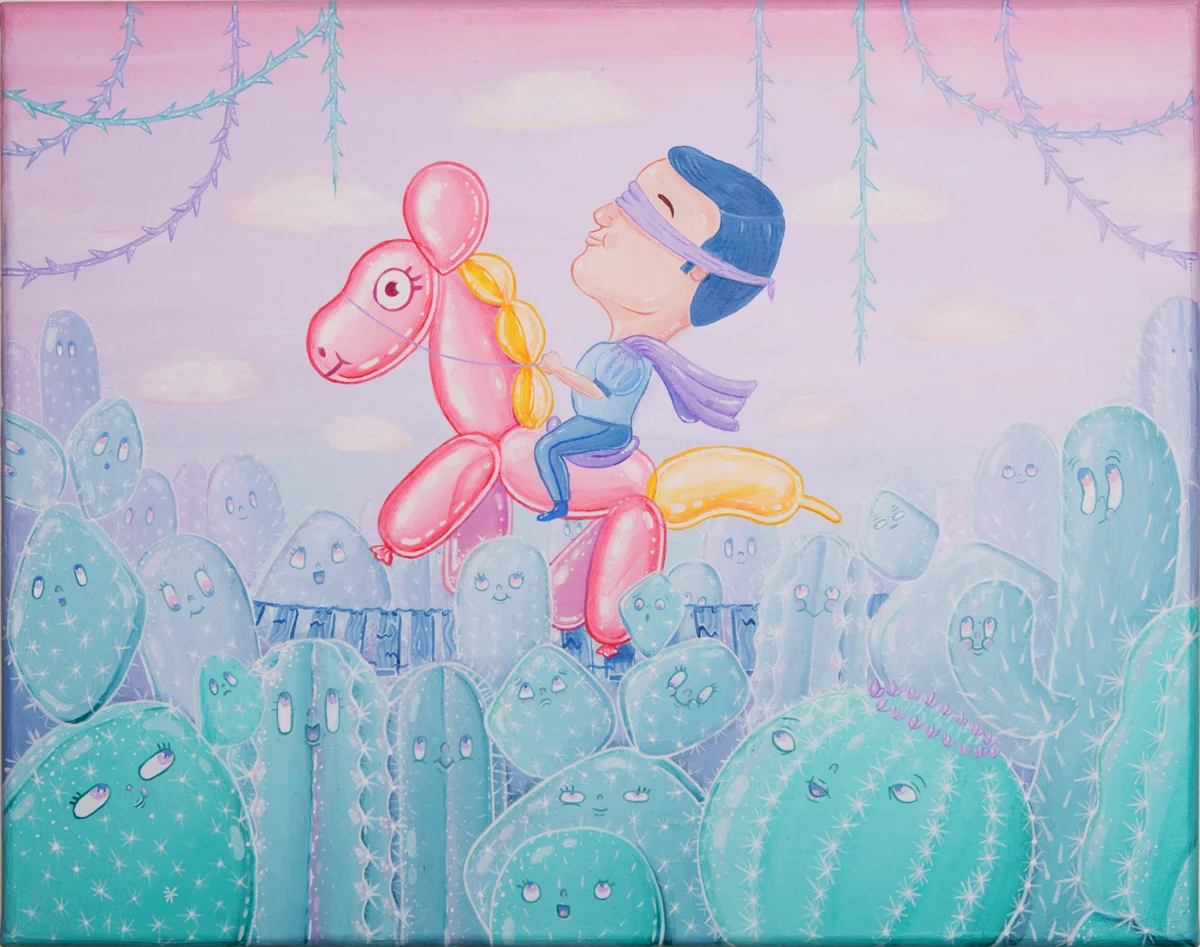 "He's coming to save me (só que não)" - 30x40cm, acrylic on canvas, 2017