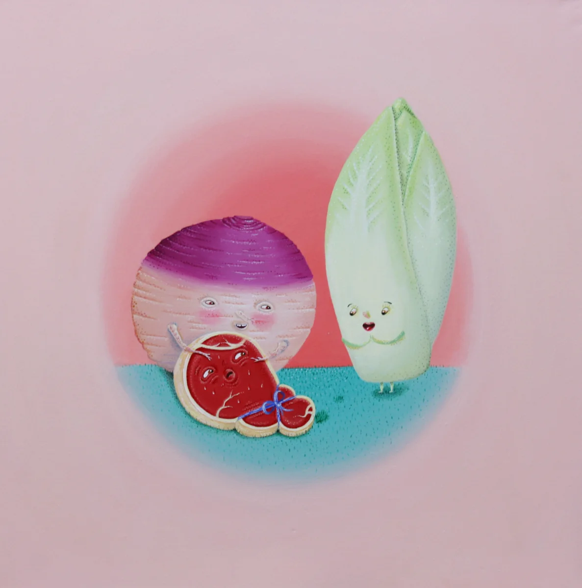 The Secret Life of Vegetables, acrylic on canvas, 60x60cm, 2012