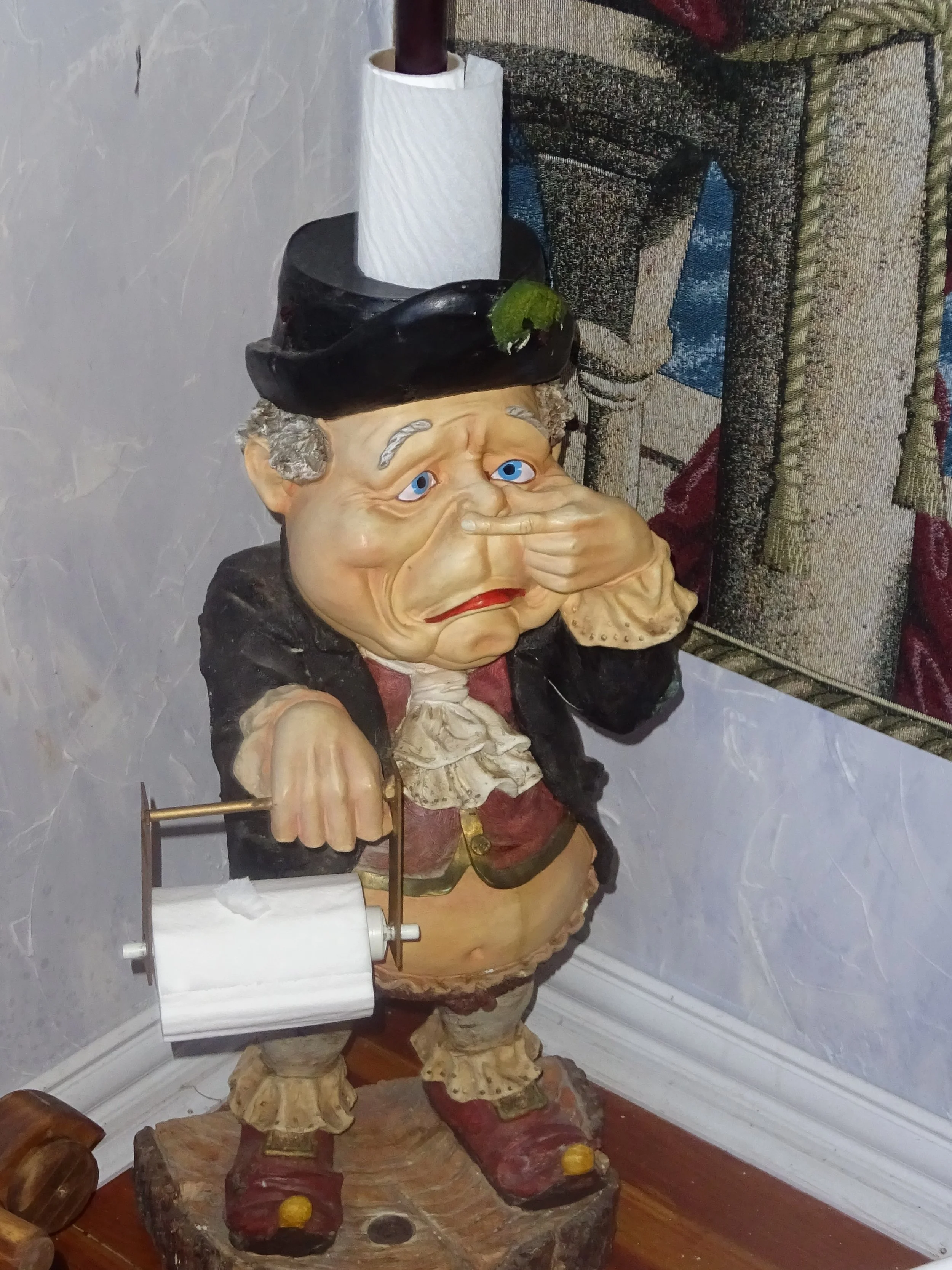 This guy is in the bathroom of one of the cabins.&nbsp; We are in tents.