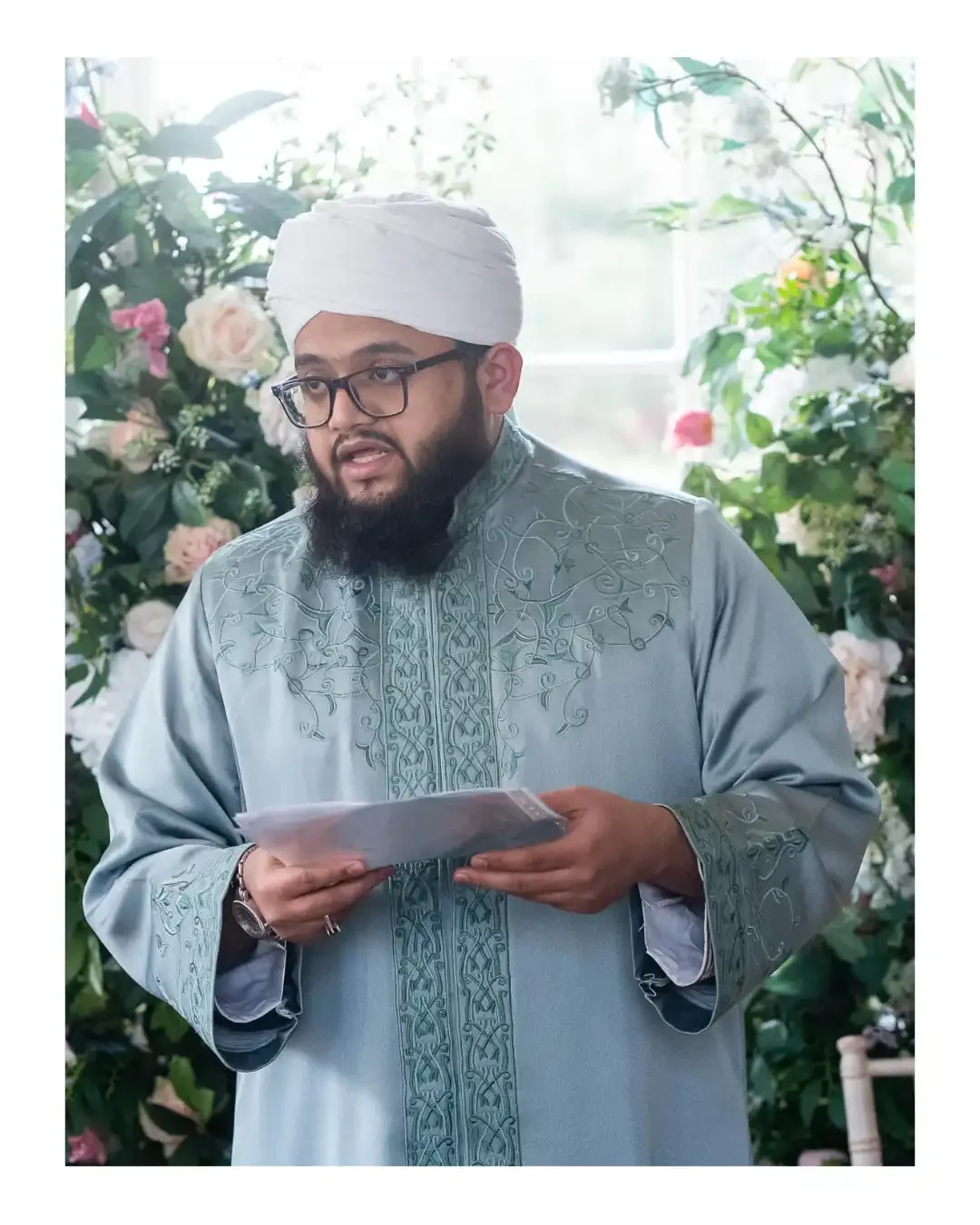 imam conducting muslim wedding ceremony at Pitzhanger Manor in Ealing