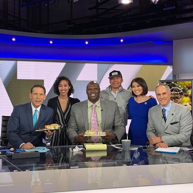 @AceWasabiSushi owner, Ken, Chanda of #StackedTogether, @DionLimTV, @LarryBiel, and @afoyle3131 at the @abc7newsbayarea station.