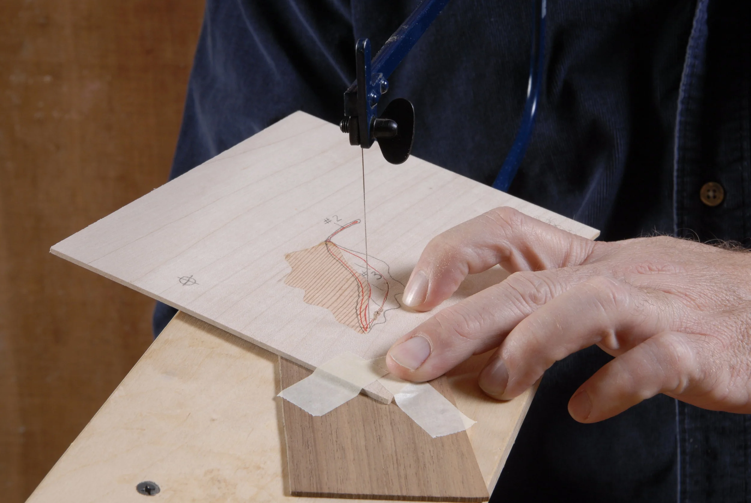 Sawing the pair of veneers.JPG