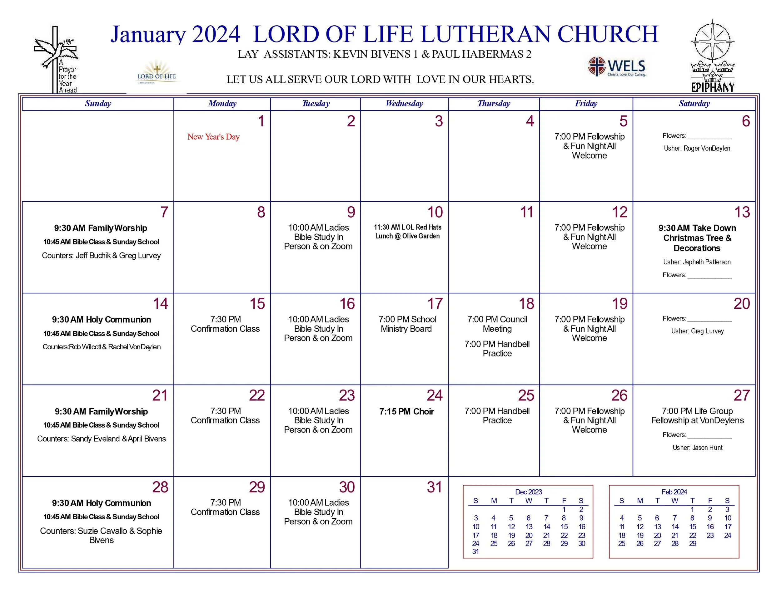 Calendar of Events — Lord of Life Lutheran Church