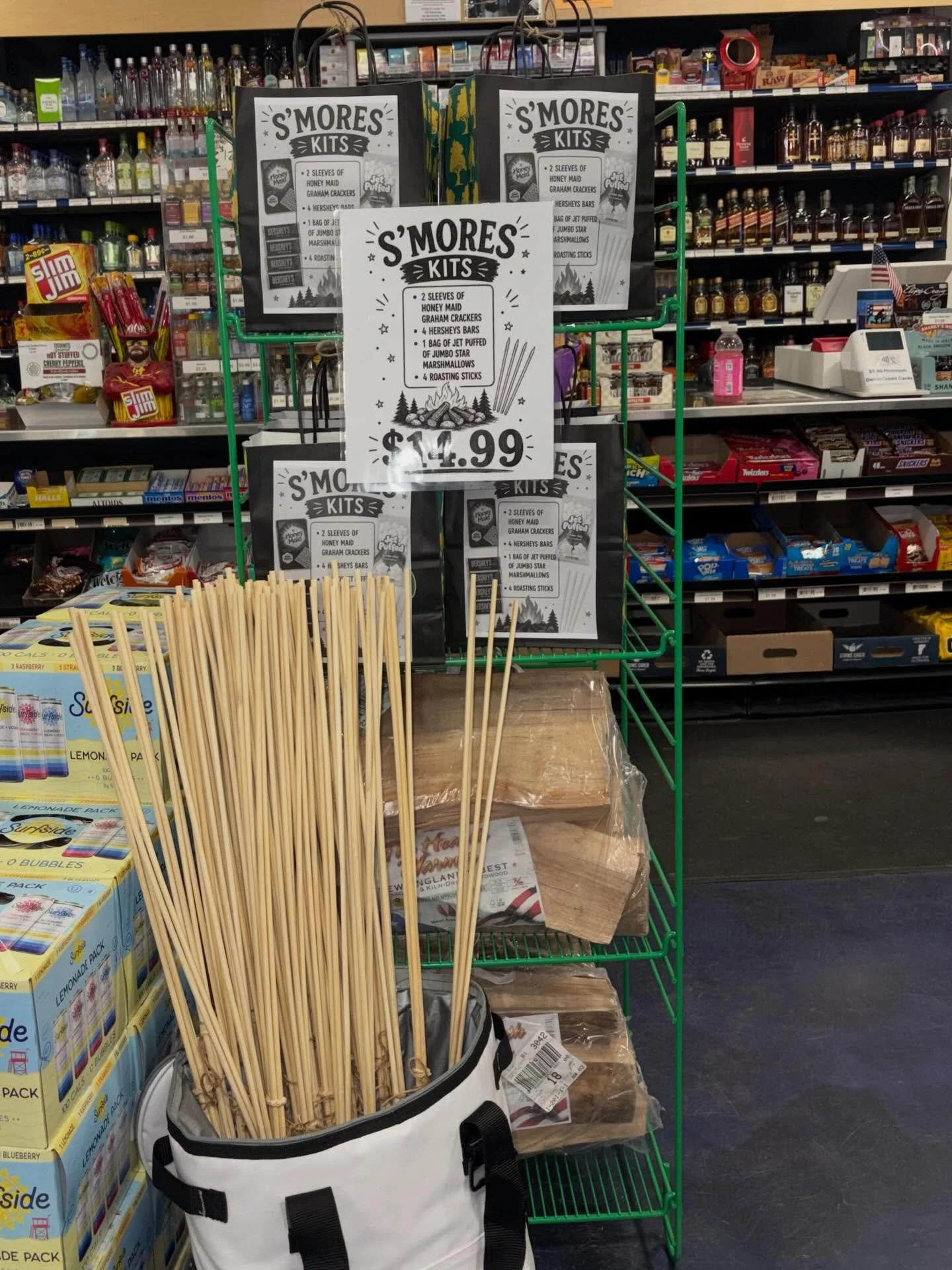 Cooler weather calls for a warm fire 🔥 Kick off Memorial Day Weekend right with a S&rsquo;mores Kit from Moonshine Liquors &mdash; everything you need for a cozy night by the fire this weekend 🍫🏕️

#MemorialDayWeekend #SmoresNight #MoonshineLiquor