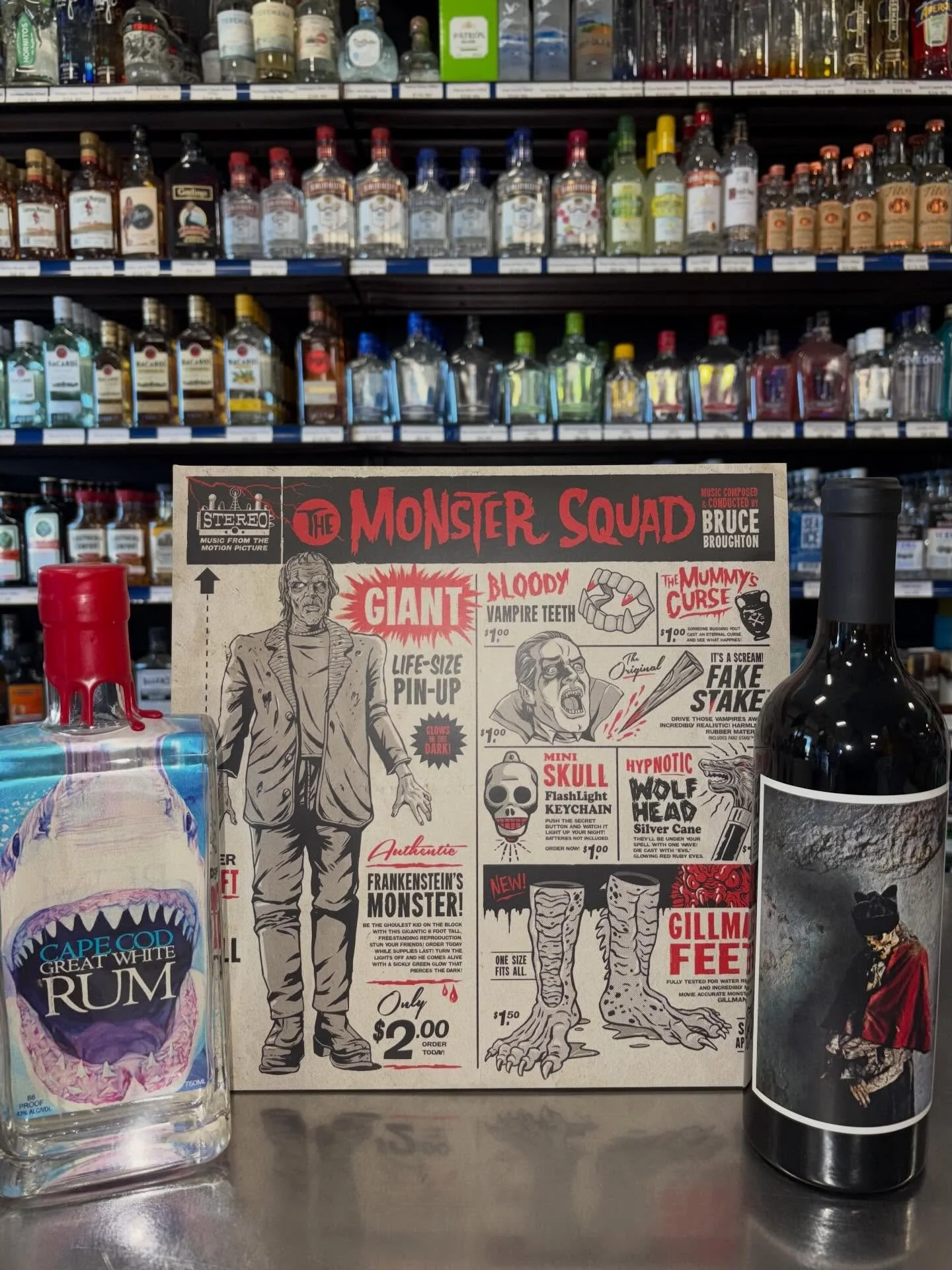 Spinning The Monster Squad and pouring something just as bold 👹🍷
From Cape Cod Great White Rum to some seriously killer cans&mdash;this lineup is straight out of a horror classic.

Grab your favorites before they disappear&hellip; 🧟&zwj;♂️

#moons