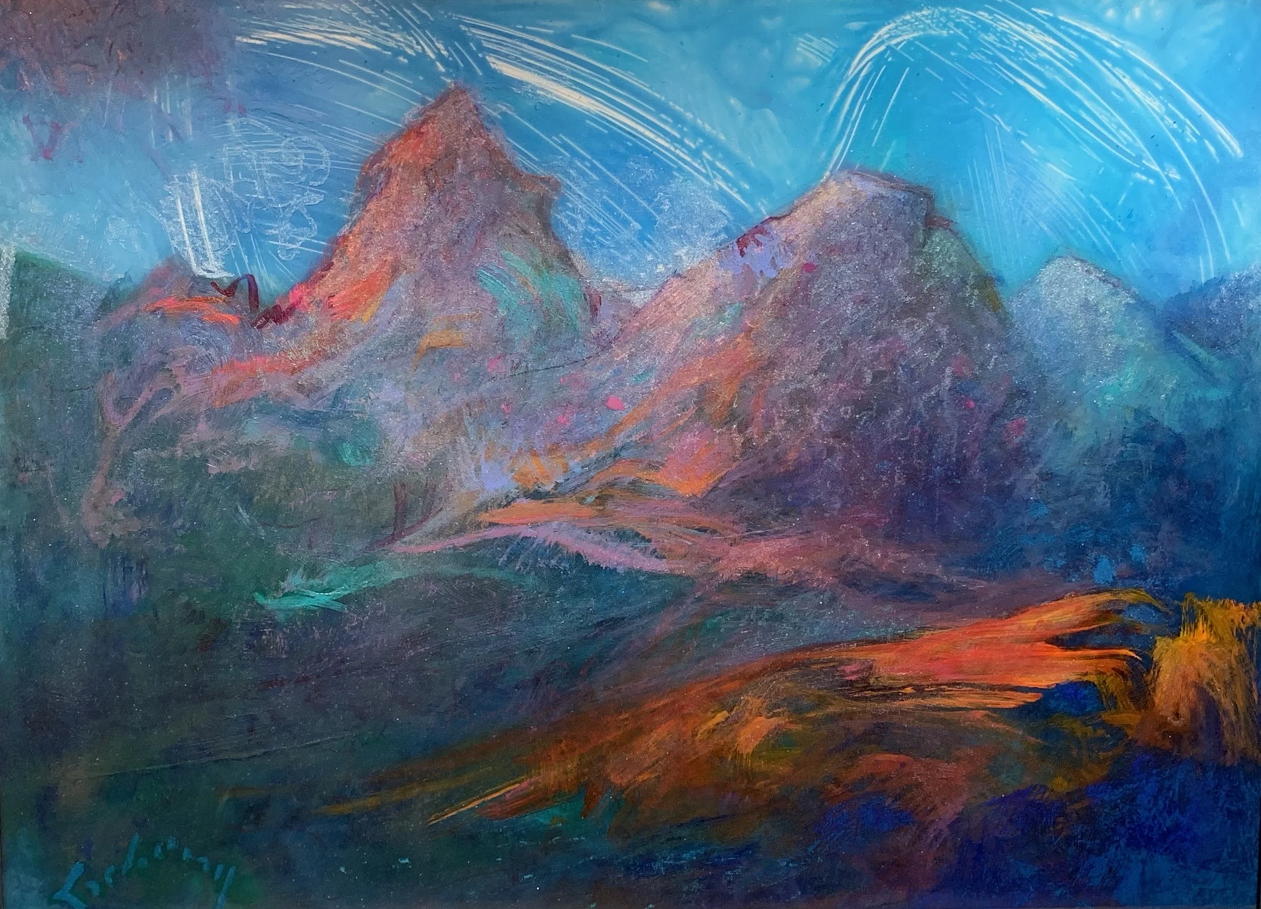 LAND OF DREAMS Acrylic and Pastel, 24 x 30 Available