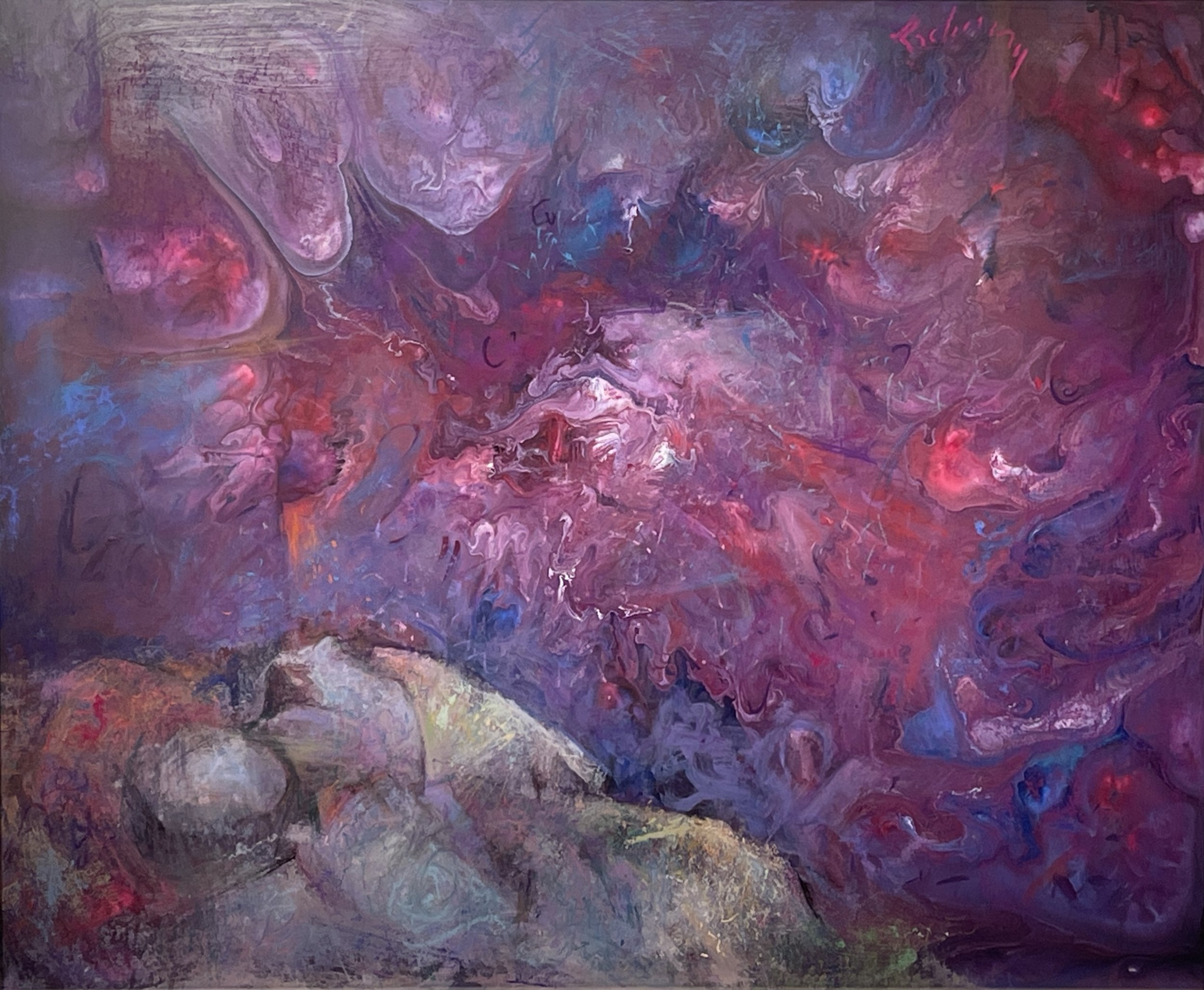   A SLUMBER…DID MY SPIRIT SEAL   Acrylic and Pastel, 24 x 30   Available  