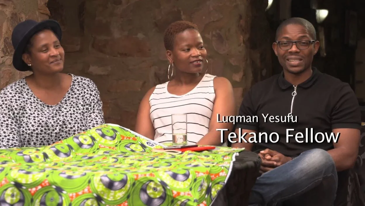 Luqman Yesufu with his Fellow Azanians Lena Stofile (left) and Zanele Figlan (all three are environmental health practitioners that met through Tekano)