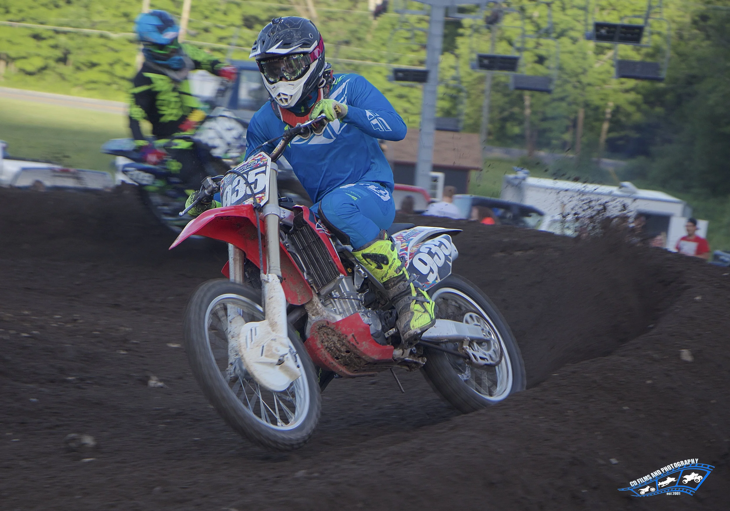 Brandon Young (#935) coming out of a turn at Royal Mountain.