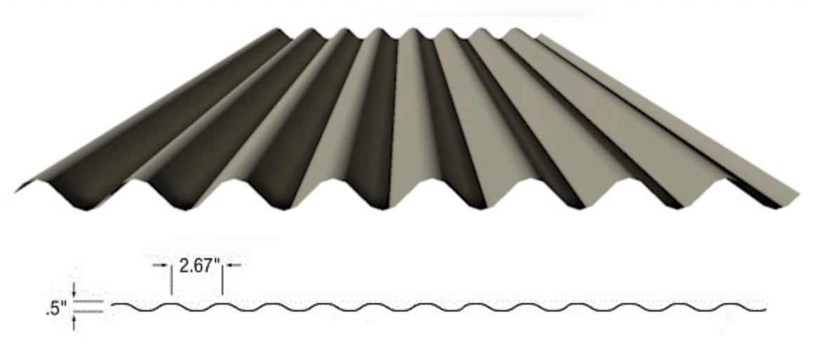 1/2" Rib Height; 2.67" Centers
