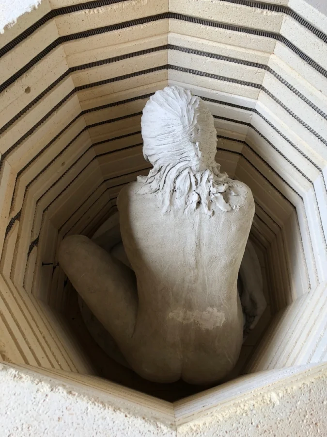 Bisque firing for The Fledgling