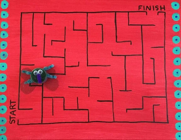 Bottle Cap Bug Maze