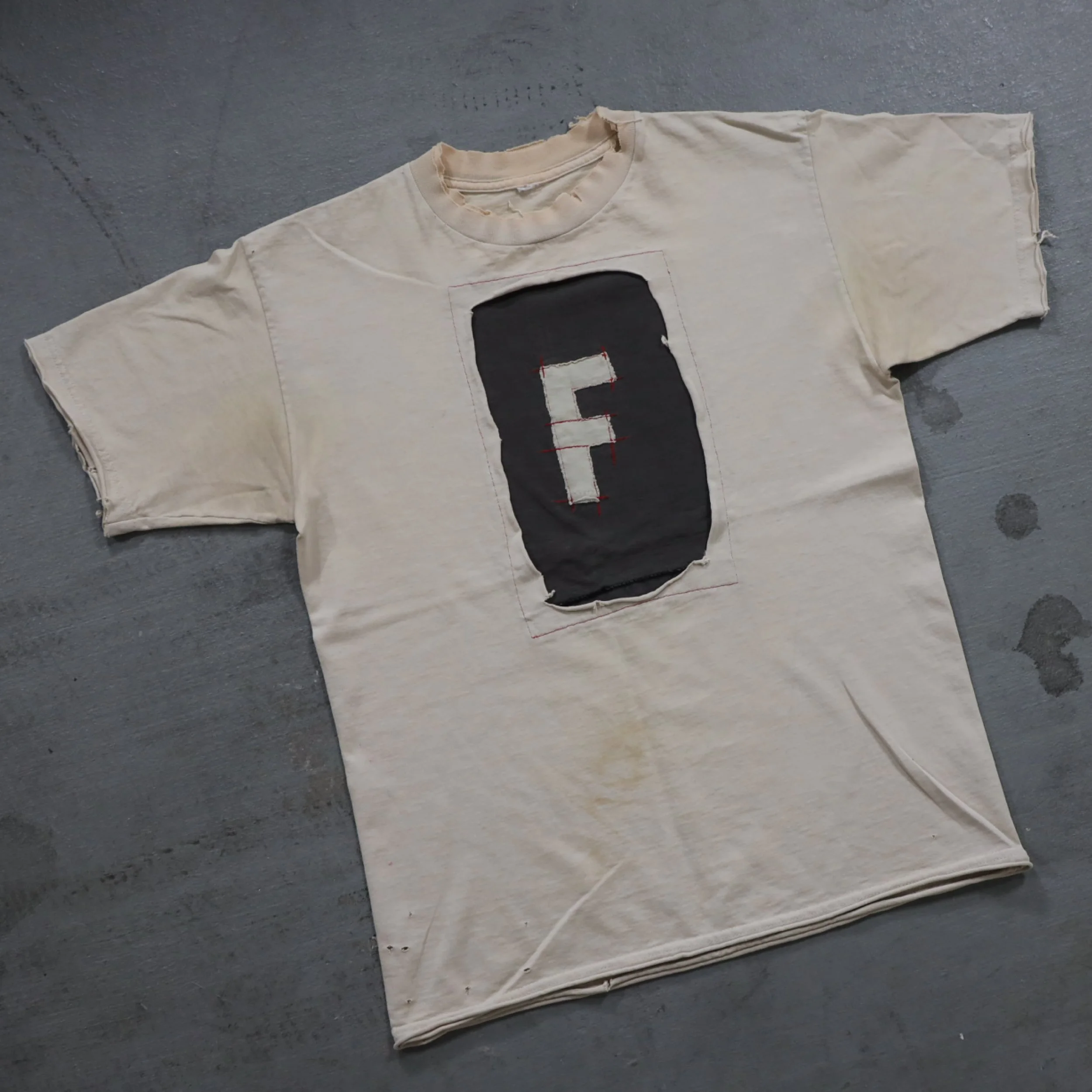 Original F Shirt by Clothing That Speaks®, a handmade artwear design from 2000 that launched a 26-year fashion archive.