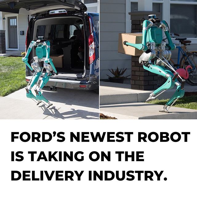 Ford is building this two-legged humanoid robot called Digit to meet exploding demand in online shopping. The plan is to pair bots like Digit with a fleet of autonomous delivery vehicles, so your Amazon Prime packages and other on-demand goods get to