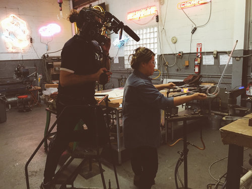BRIC TV shoot at Brooklyn Glass
