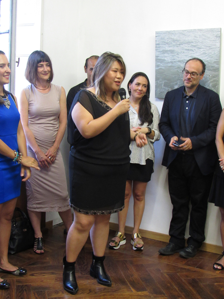 Me speaking to Italian press and audience