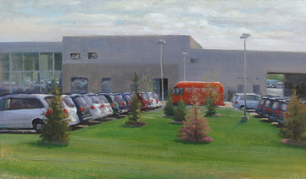   Orange Van , 12 x 20" oil on panel, 2012 