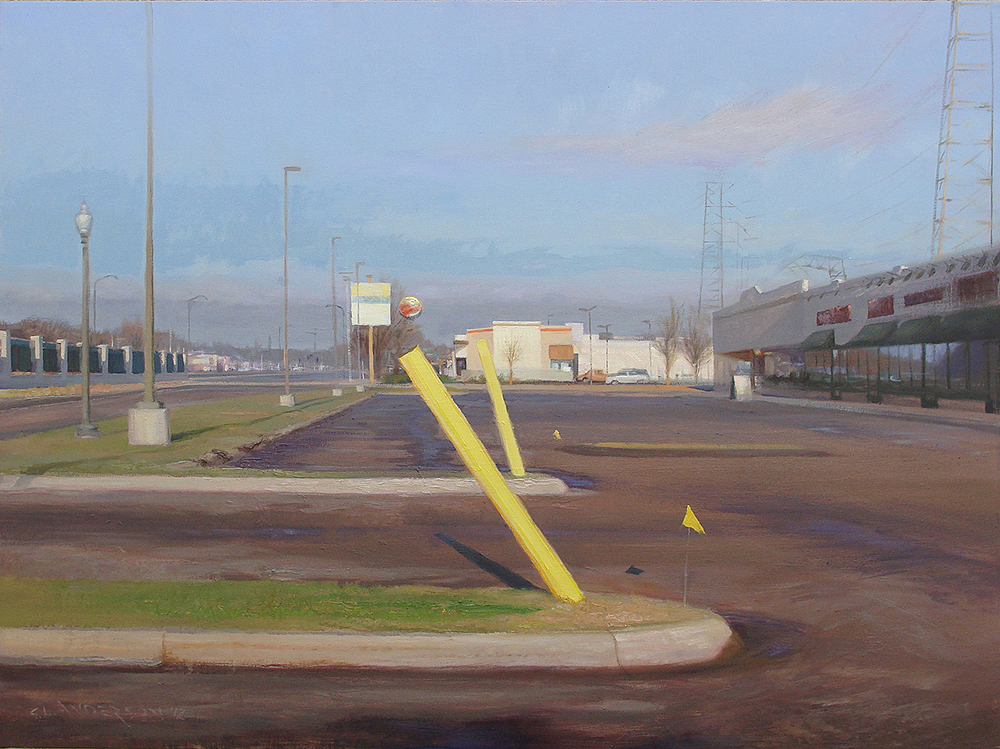   Yellow Poles , 36 x 48" oil on canvas, 2012 