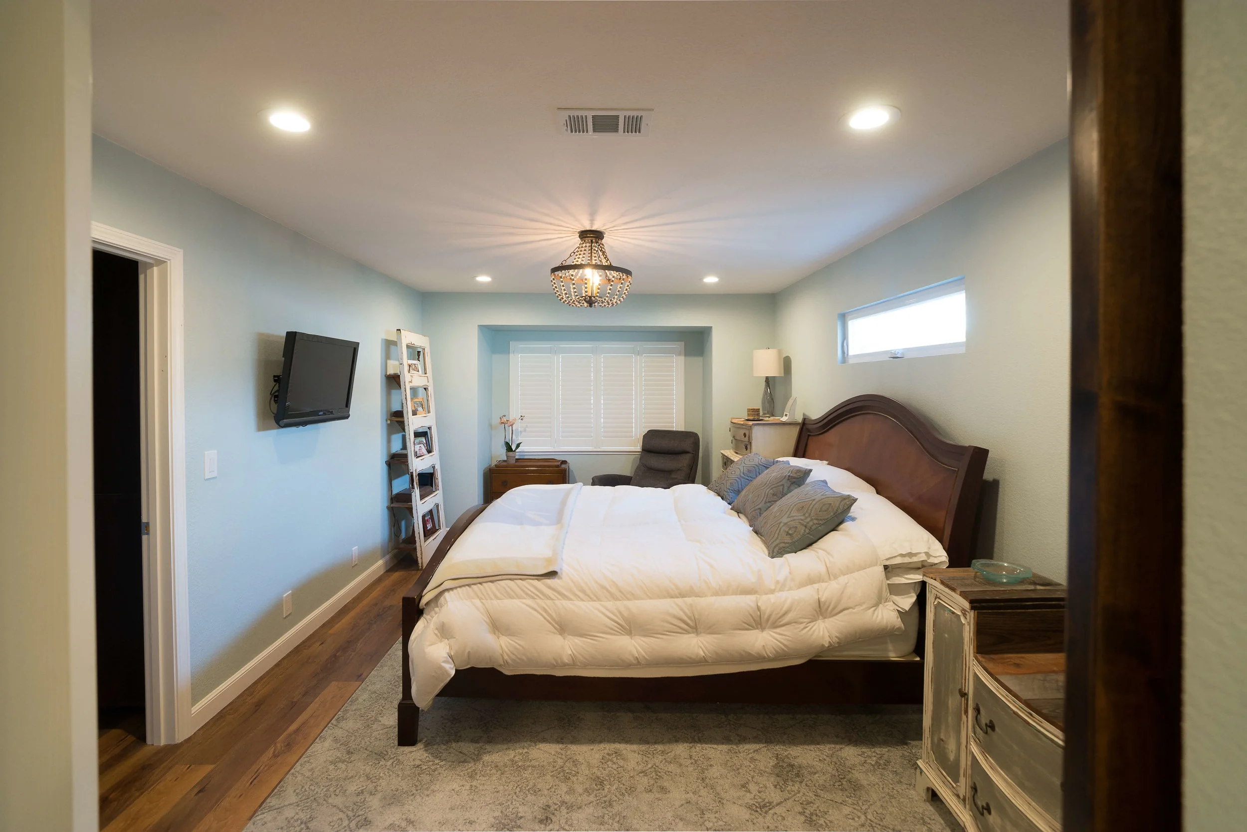 An oasis of calm - the new bedroom decor brings space to breathe and relax at the end of the day.