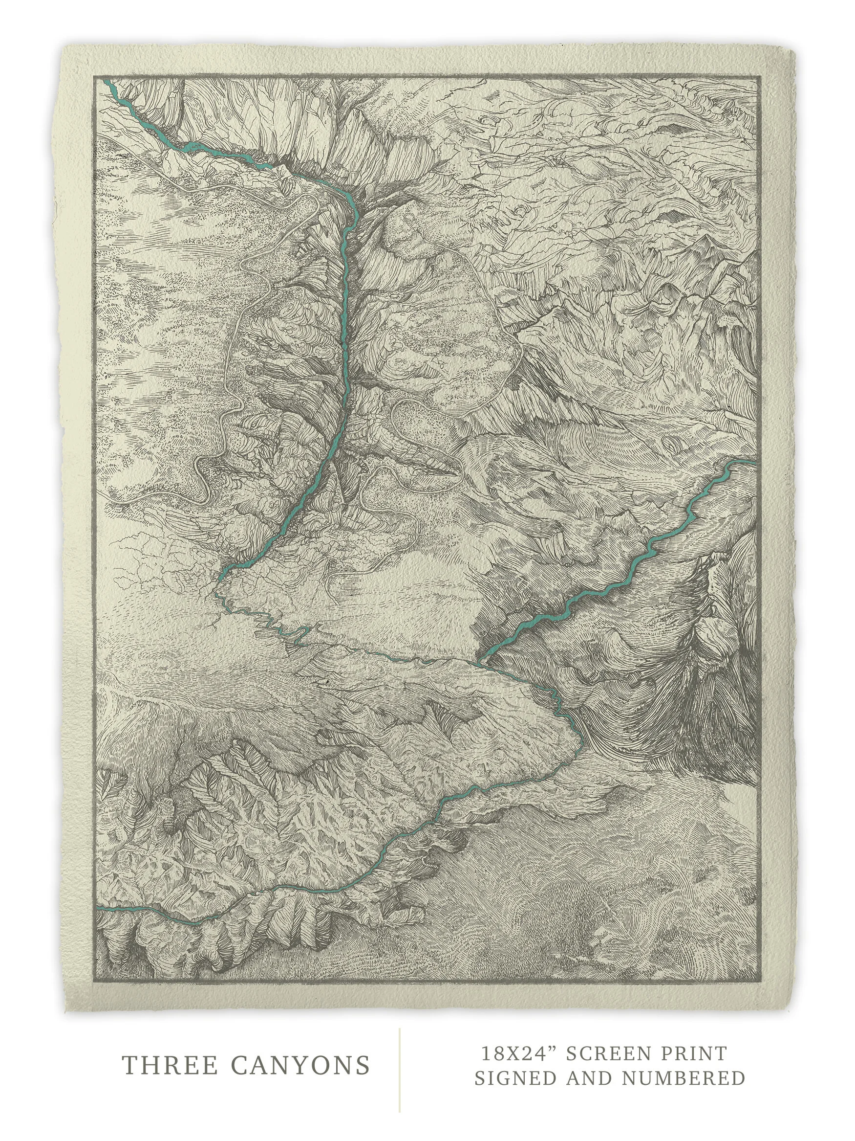 'Three Canyons' Limited Edition Signed Screen Print 16x20