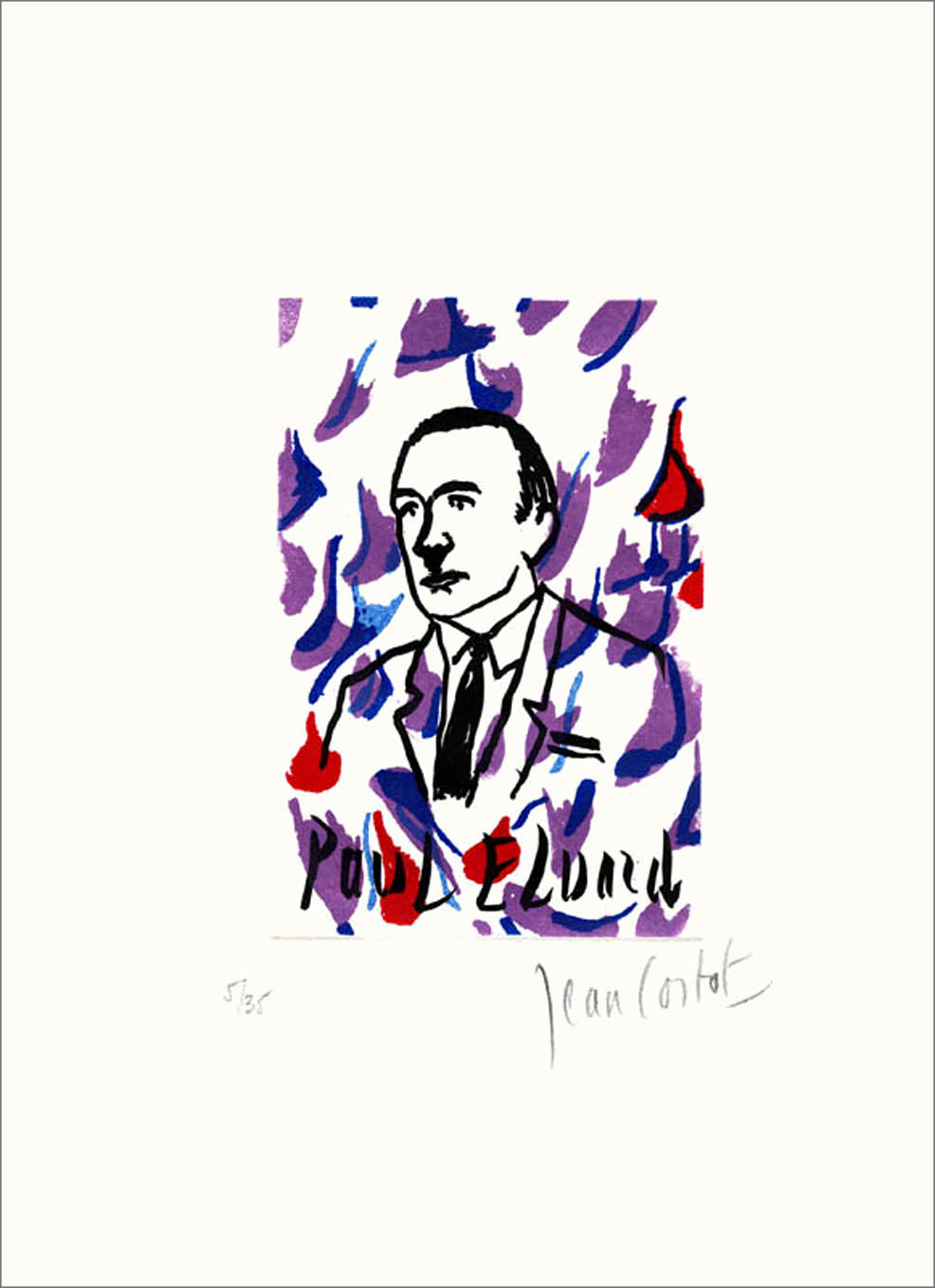 Paul Eluard , Original Etching, 2008, 13 x 10 in., Signed and Numbered 22/35