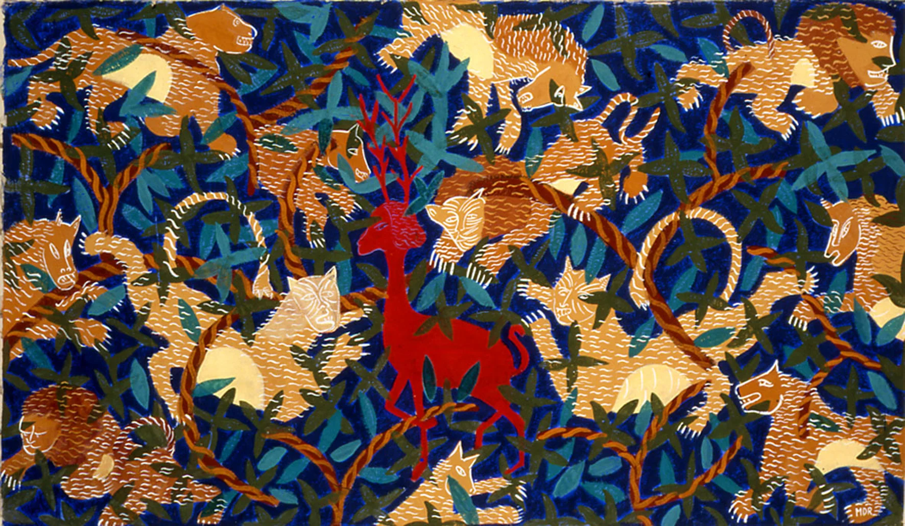 Mémoire de l'âge d'or II, Tempera on Nepalese Paper, 2002, 58 x 9 9 in.