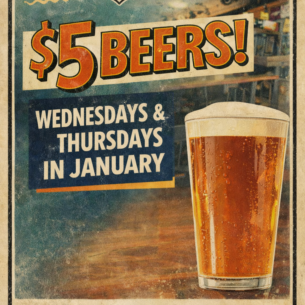 $5 Pints Wednesdays and Thursdays!