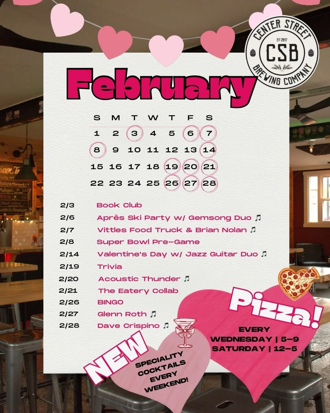 February Taproom Events