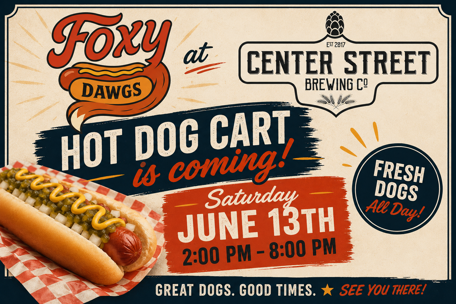 Foxy Dawgs Hot Dog Cart Pop Up