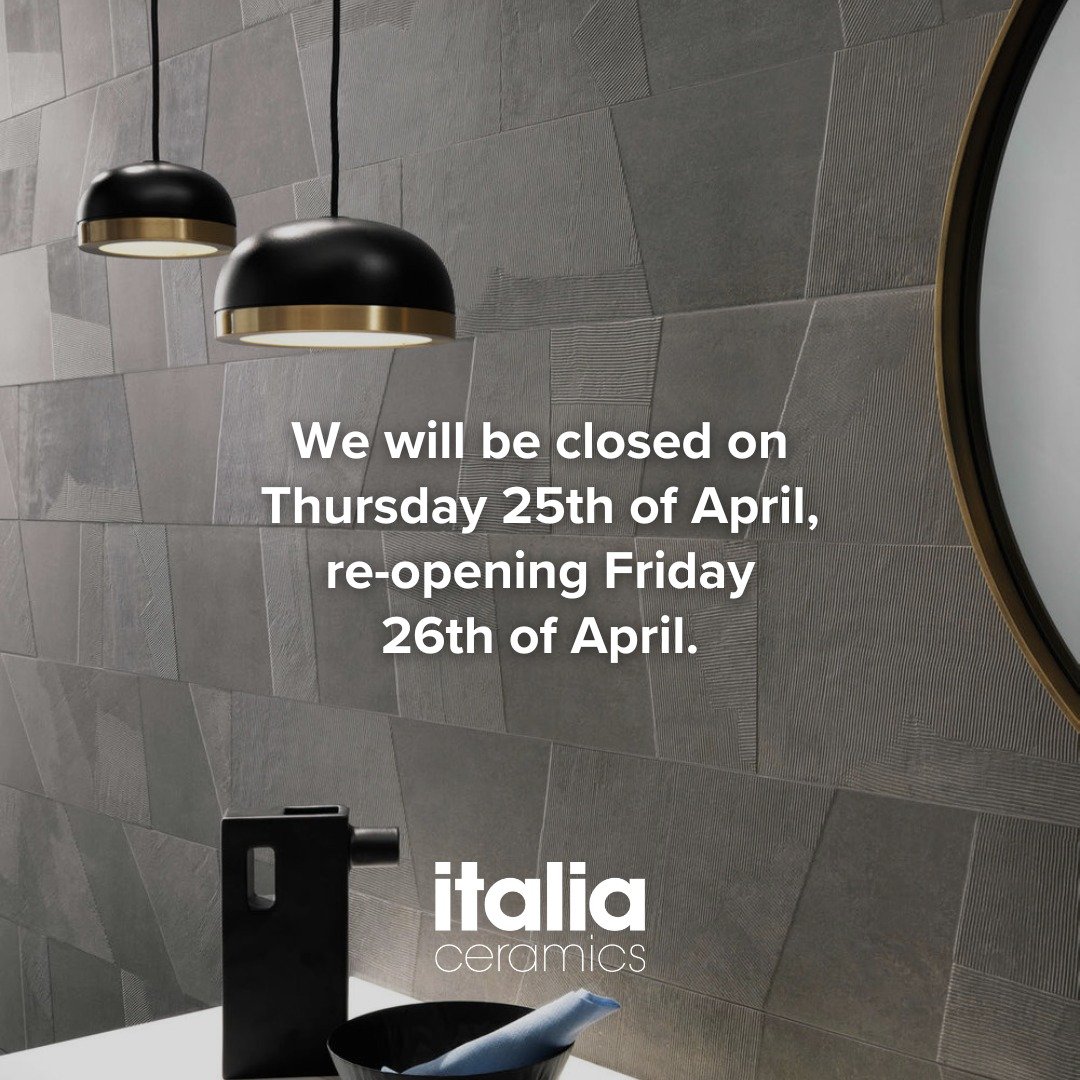 We will be closed on Thursday 25th of April for Anzac Day. We will resume normal trading hours on Friday 26th of April.

 #lestweforget #italiaceramics #anzacday #publicholidays #tradinghours