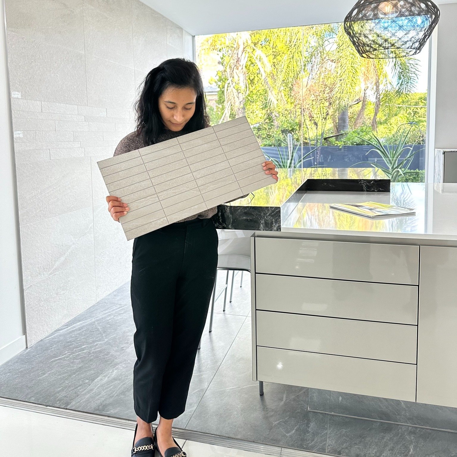 Meet Alisha, one of our in-house interior designers! 
Alisha has selected our new arrival, the half cut Garda mosaic as her pick of the week, a feature tile with a clean and subtle look! 
Visit our showroom, or check out our website for more details 