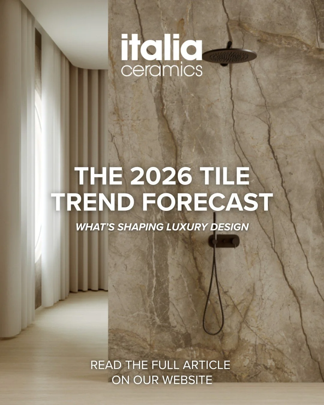 𝗢𝘂𝗿 𝗧𝗶𝗹𝗲 𝗧𝗿𝗲𝗻𝗱 𝗙𝗼𝗿𝗲𝗰𝗮𝘀𝘁 𝗳𝗼𝗿 2026 𝗶𝘀 𝗛𝗲𝗿𝗲!
From warm, organic hues to sculptural 3D textures and full-tile drenching, 2026 is all about creating luxurious, immersive interiors. 

Discover the colours, surfaces, and formats