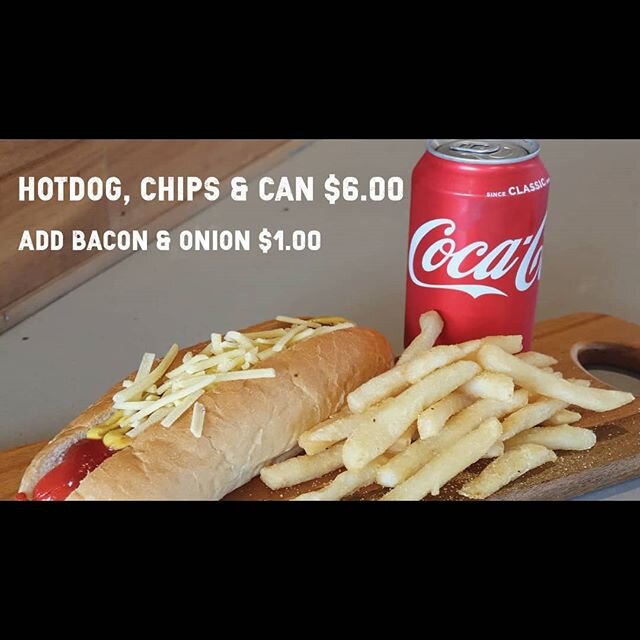 As the hotdogs chips and a can deal were so popular and we  sold out they are back again for this Tuesday's special from 10am-3PM. Get any coke or schweppes can with your dog and chips 🌭🌭