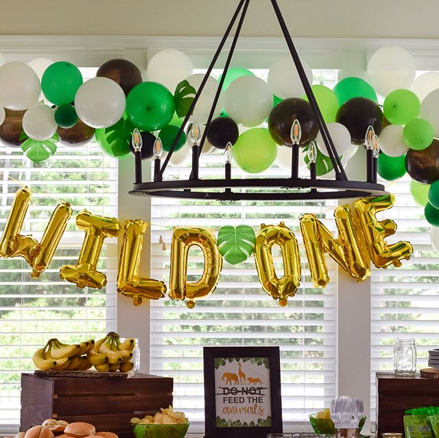 Celebrated the cutest wild ONE this weekend! .
.
.
.
Cake, donuts, cookies: @sweetfromscratch 
Balloons, decorations: @monicalynneevents 
Planning, theme, ideas: @monicalynneevents .
.
.
.
#wildone #firstbirthday #jungle #safari #birthday #party #one