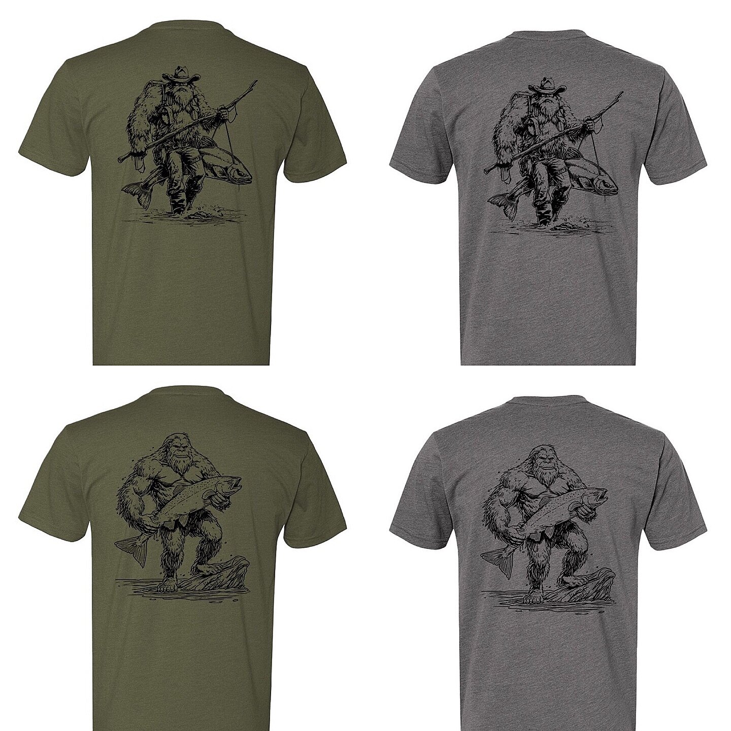 More from the Sasquatch Series! Order yours today! #fishing #sasquatch #sasquatchsighting #salmon #upperwestjigs #pnw #getoutside #bigfoot #bigfootsighting #bigfootfishing #sasquatchfishing #new #teeshirt #design