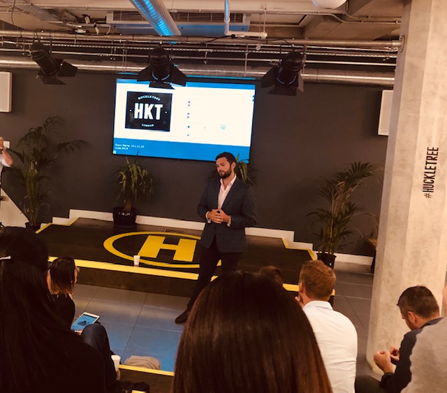 At Huckletree - Chris Milligan, CEO, Adepto speaks about his business journey in the UK, 10th June 2019