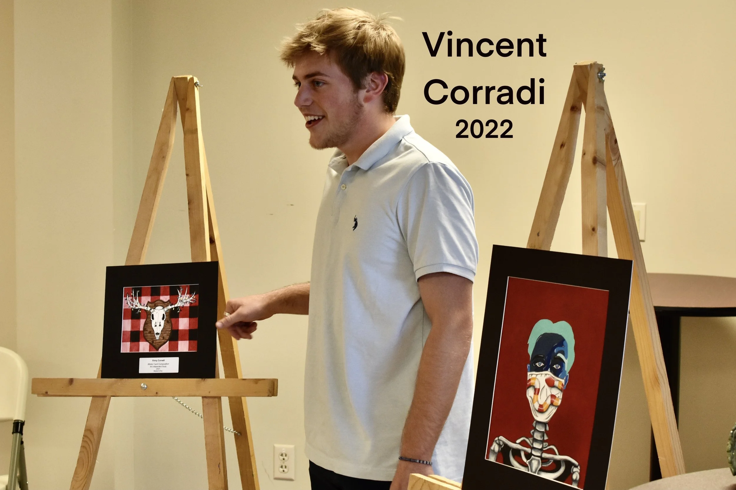  Vincent graduated from Middletown High School, and was accepted into Virginia Tech University, where he plans to study for a Bachelor of Fine Arts degree. Vincent has multi-talented experience in mixed media, acrylic, oil, ink, graphic and ceramic d