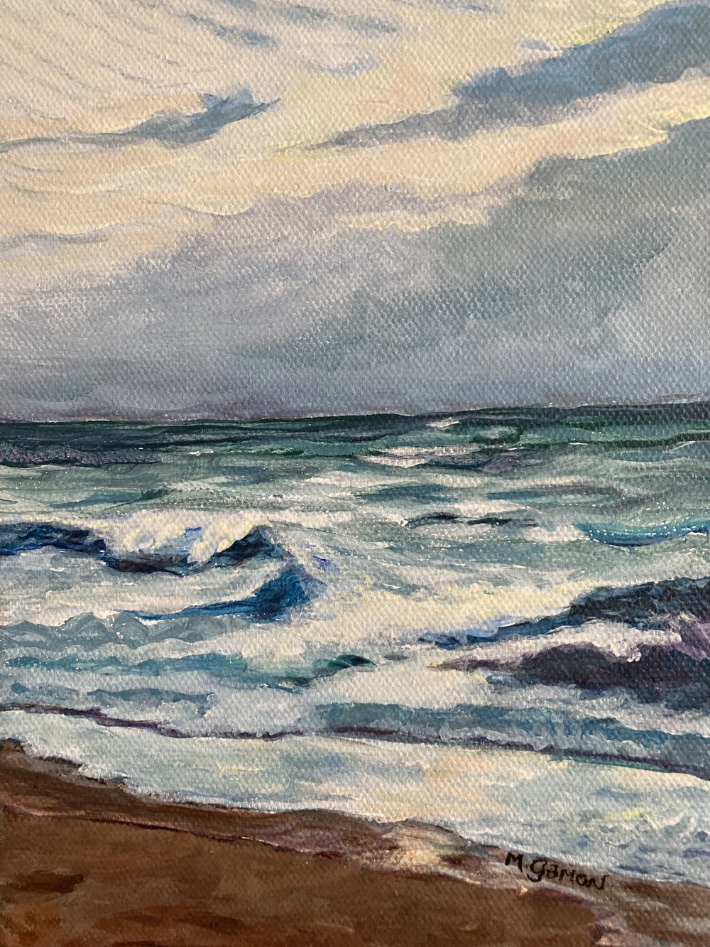 Watercolor SEA FOAM on the beach painting using masking fluid