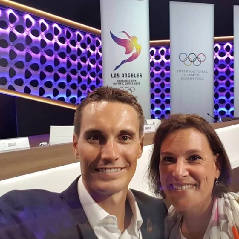 Lenny Abbey, Rachel Issacs (USOC) - Lima