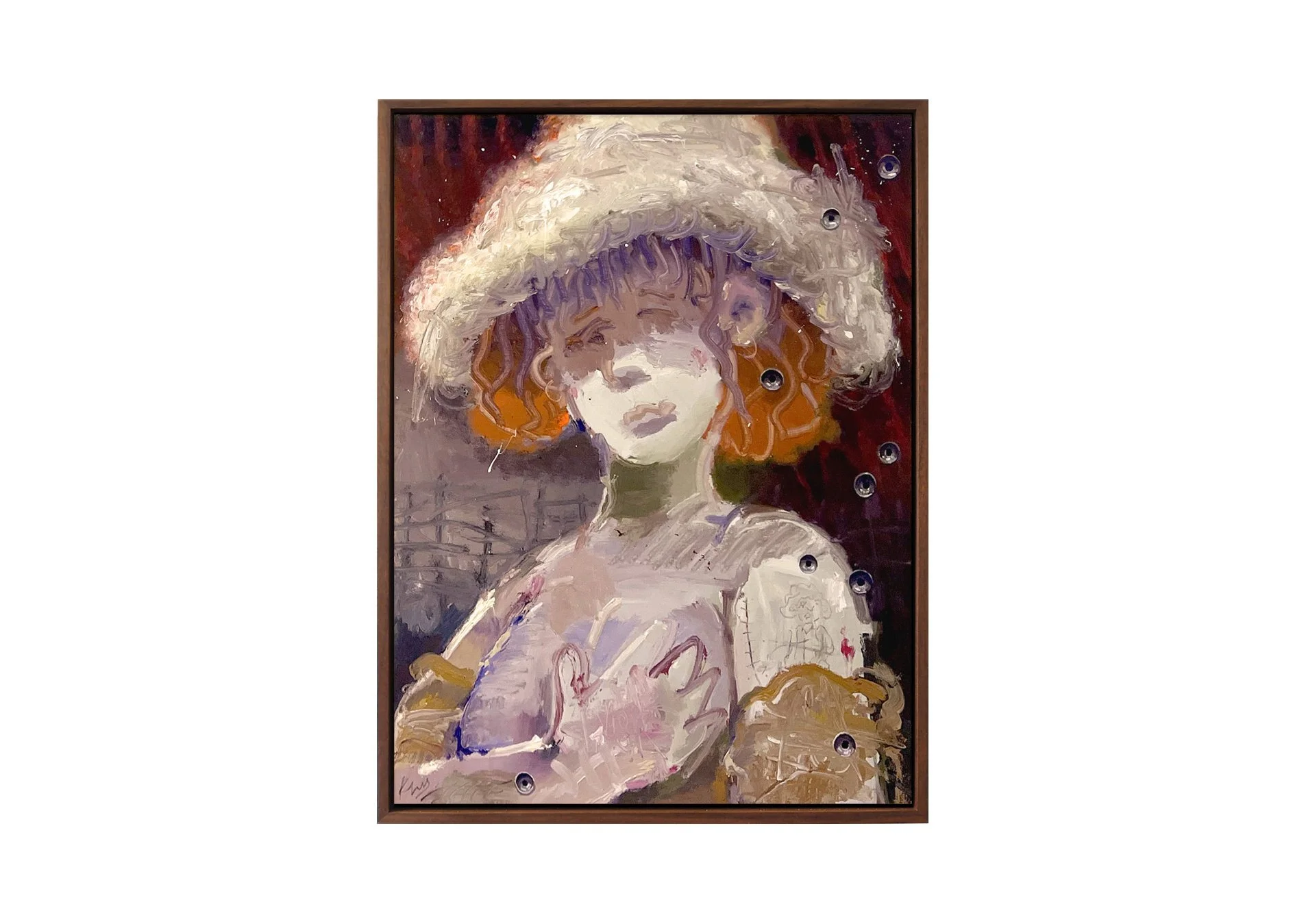oil painting on timber panel in new york city art gallery by rhys viorr