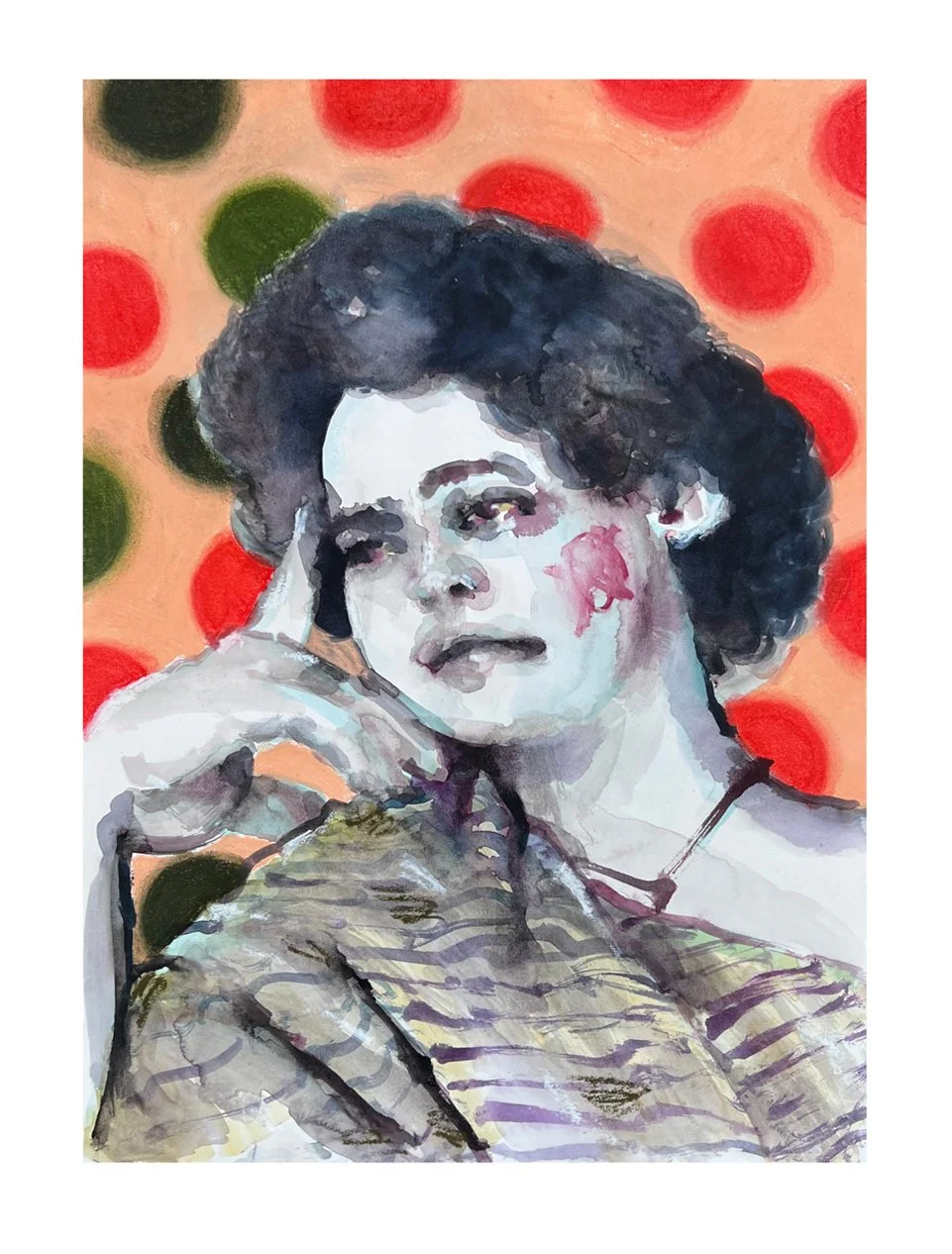 a portrait of a women painted by rhys viorr