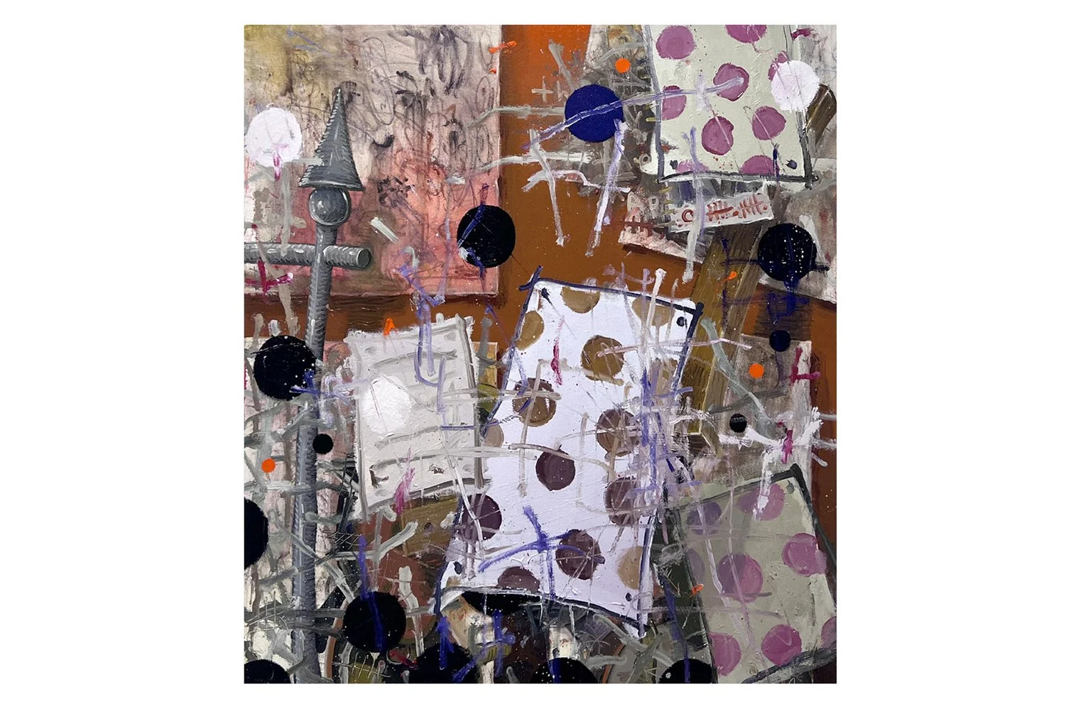sculptural oil painting by Rhys Viorr on canvas