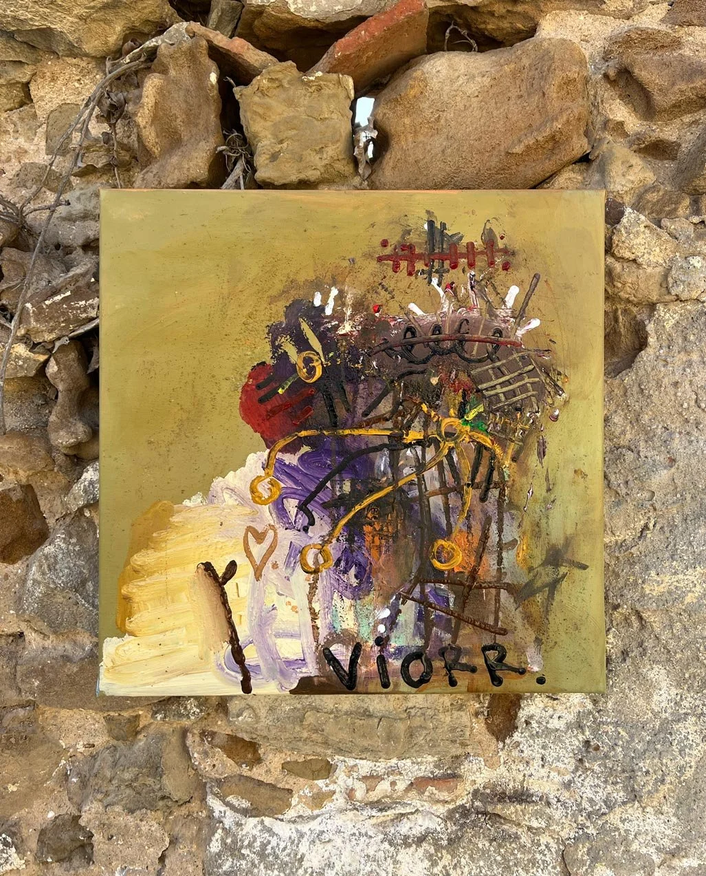 oil painting by rhys viorr / john kaye done in Portugal during art residency before gallery exhibition