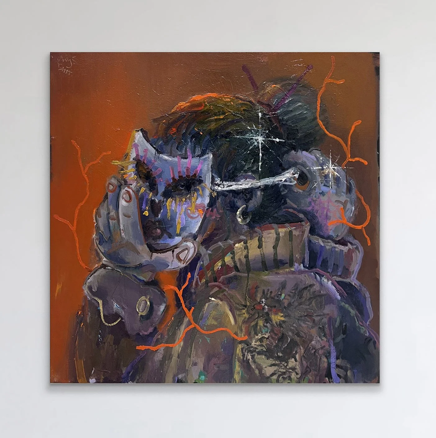 rhys viorr painting of empress jingu done with oils and exhibited at an art gallery in melbourne australia